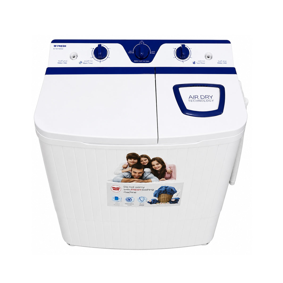 FRESH Washer 8 Kg Twin Tub  White FRESH