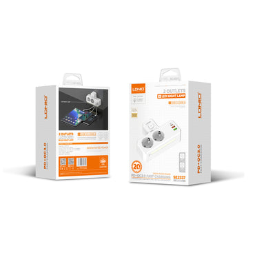 LDNIO Portable Electrical Extension Socket 1USB-C+2USB-A