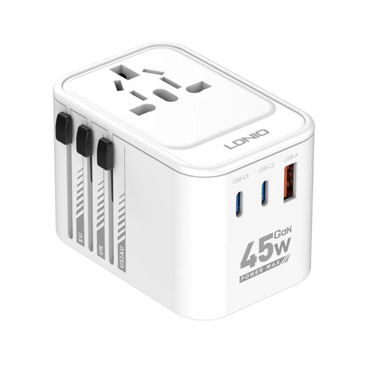 LDNIO 3 Ports 45W GaN Travel Adapter High Power LDNIO