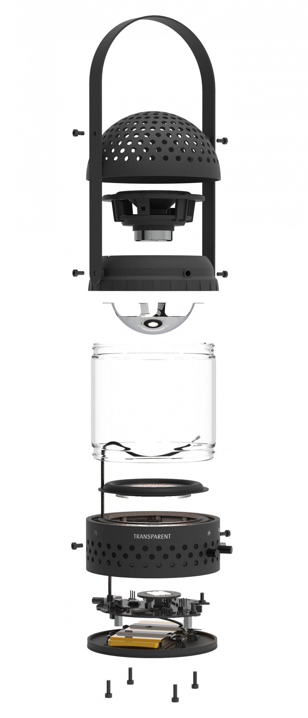 TRANSPARENT 360° Sound Light Speaker Black ambient lighting