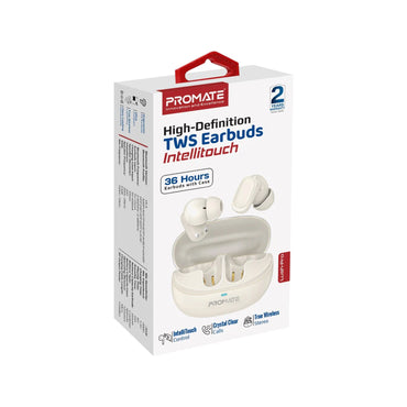 High-Definition TWS Earbuds with Intellitouch - White