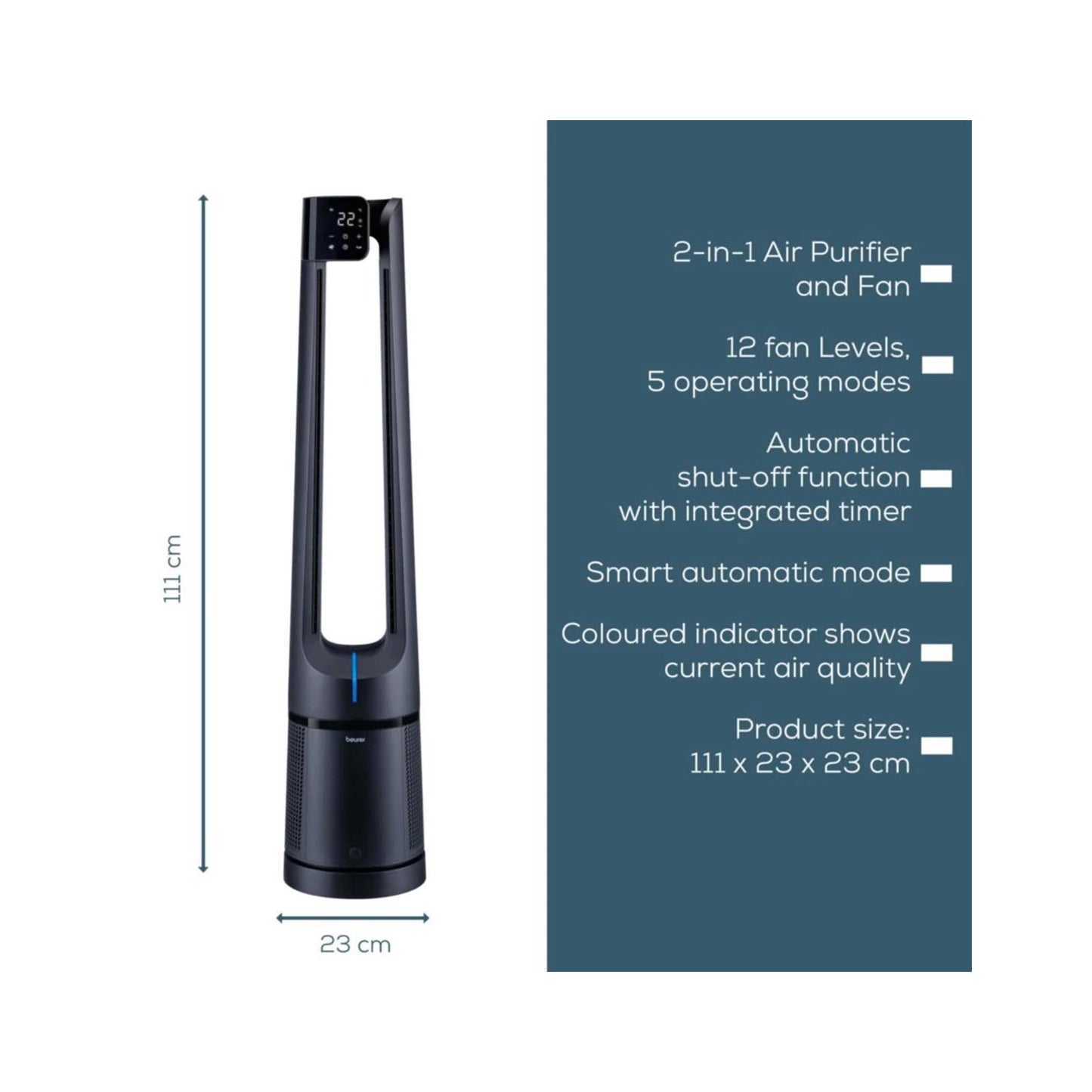 Beurer 2-in-1 air purifier and fan BEURER