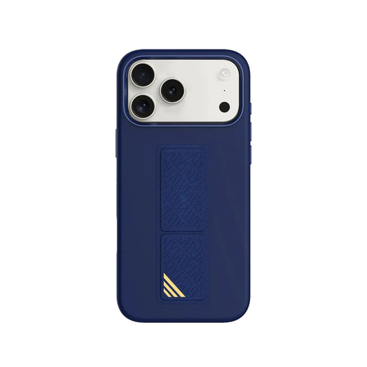 Levelo Morphix Silicone Case With Leather - iPh17 Pro Blue LEVELO