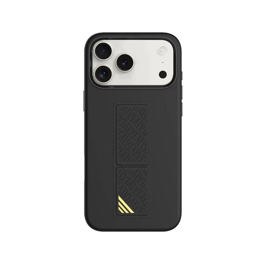 Levelo Morphix Silicone Case With Leather - iPh17 Pro Black LEVELO