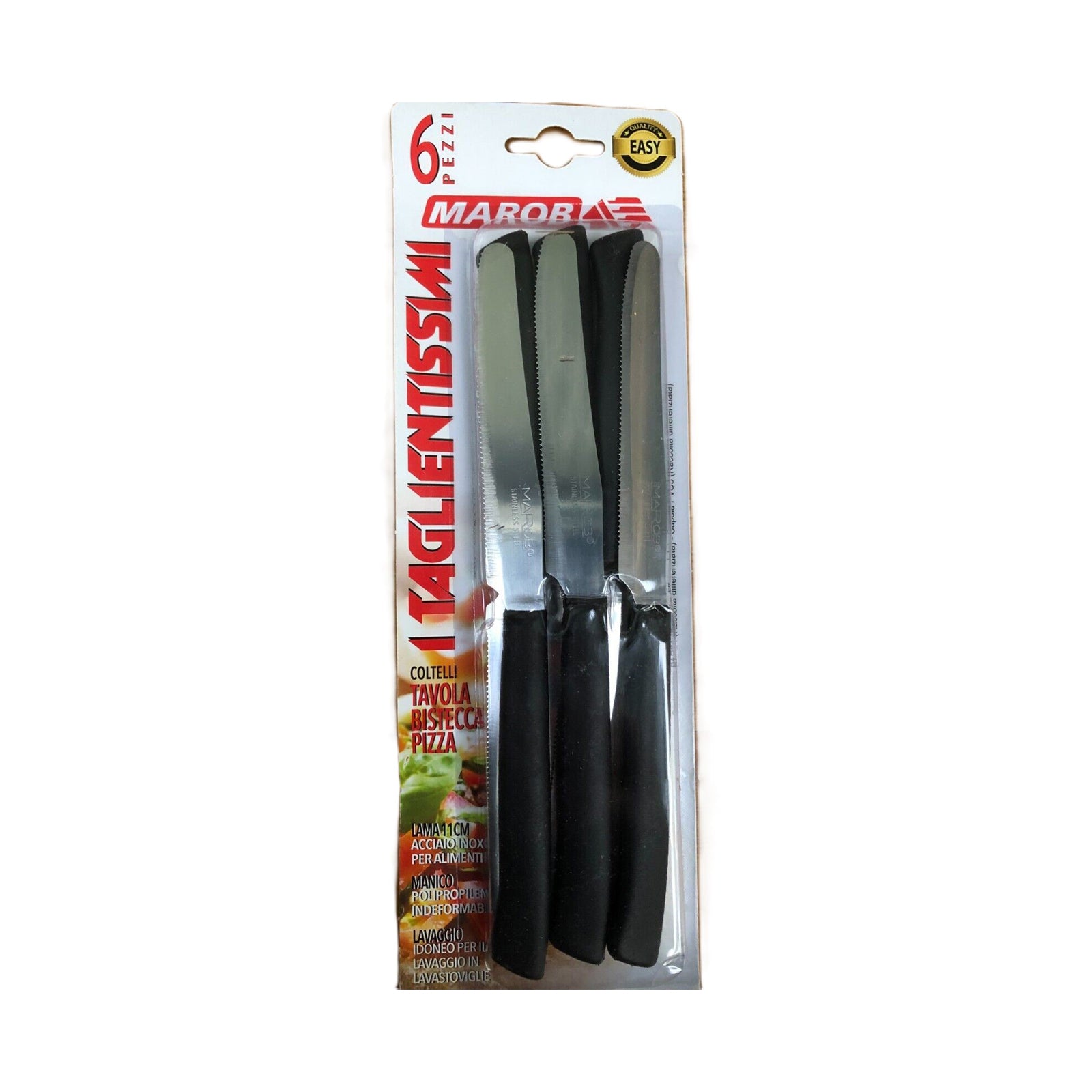 MAROB 24LB06N TABLE KNIFE BLACK 6PCS