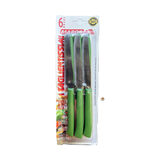 MAROB 24LB06V TABLE KNIFE GREEN 6PCS