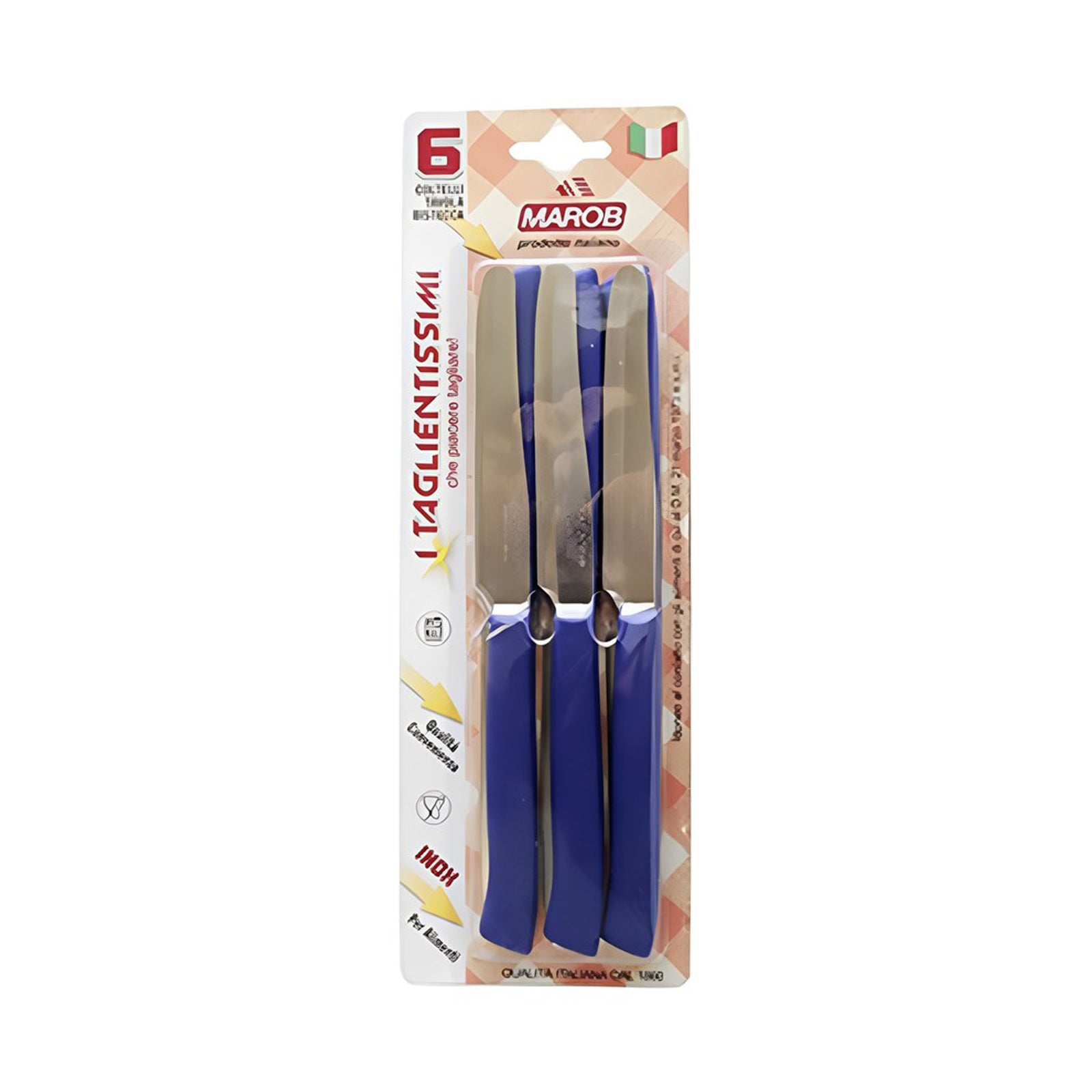 MAROB 24LB06BL TABLE KNIFE BLUE 6PCS