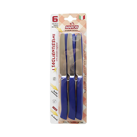 MAROB 24LB06BL TABLE KNIFE BLUE 6PCS