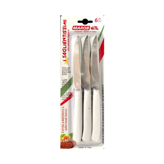 MAROB 43DFB06B STEAK KNIFE WHITE 6PCS