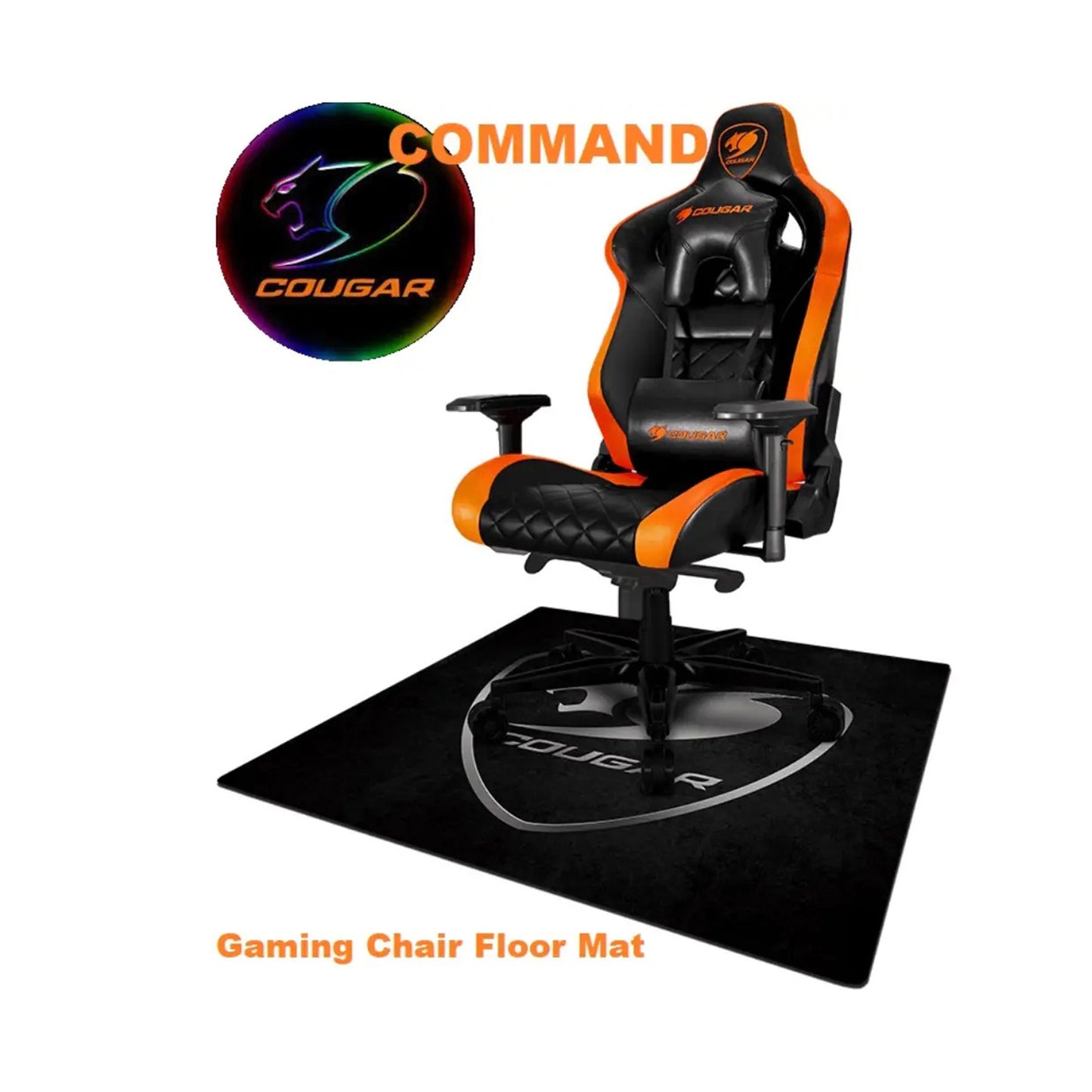 Cougar Command Gaming Chair Floor Mat 1100x1100x4mm - Black