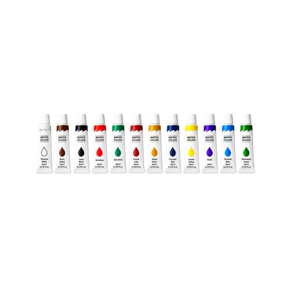 MAZ Watercolor Painting Kit – 12 Colors, Brush & 8×8 Watercolor Paper MAZ