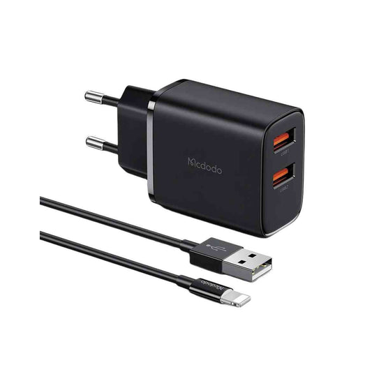 Mcdodo Ch-5071 12W 2U Wall Charger Kit For Lightning Black