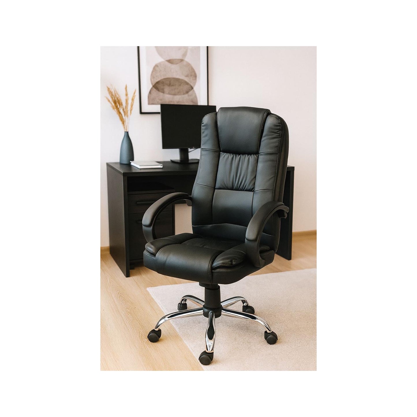 Meina Black Office Chair, Refined Elegance CHN