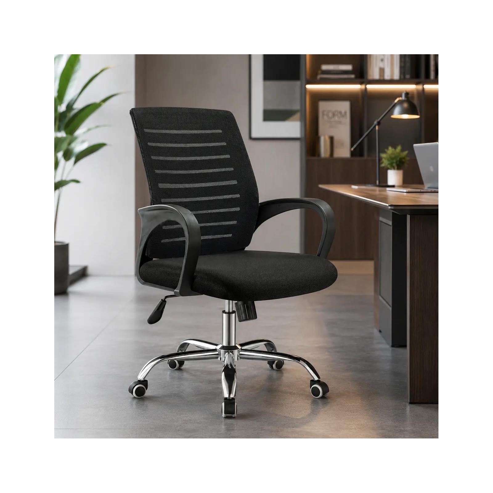 Meldy Black Office Chair, Simple and Convenient