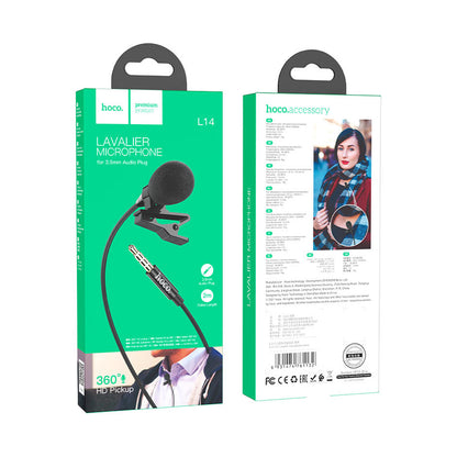 HOCO L14 3.5 LAVALIER MICROPHONE BLACK