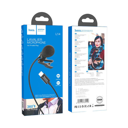 HOCO L14 IPHONE LAVALIER MICROPHONE BLACK