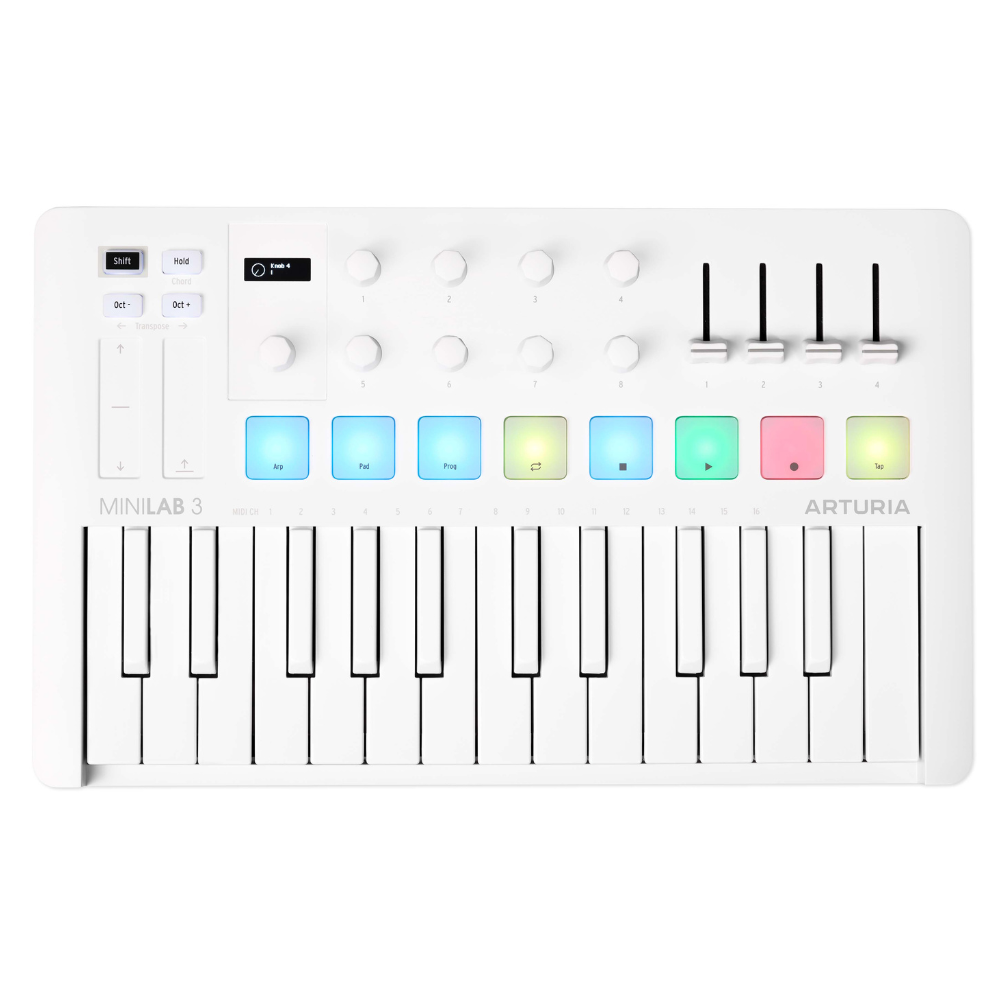 Arturia MiniLab 3 MIDI Keyboard, Alpine White