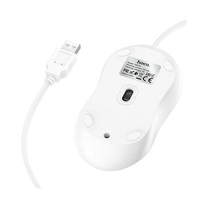 HOCO COMFORTABLE BUSINESS WIRED MOUSE -WHITE