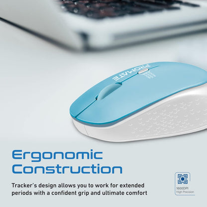 PROMATE Ergonomic Wireless Mouse - Blue