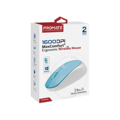 PROMATE Ergonomic Wireless Mouse - Blue