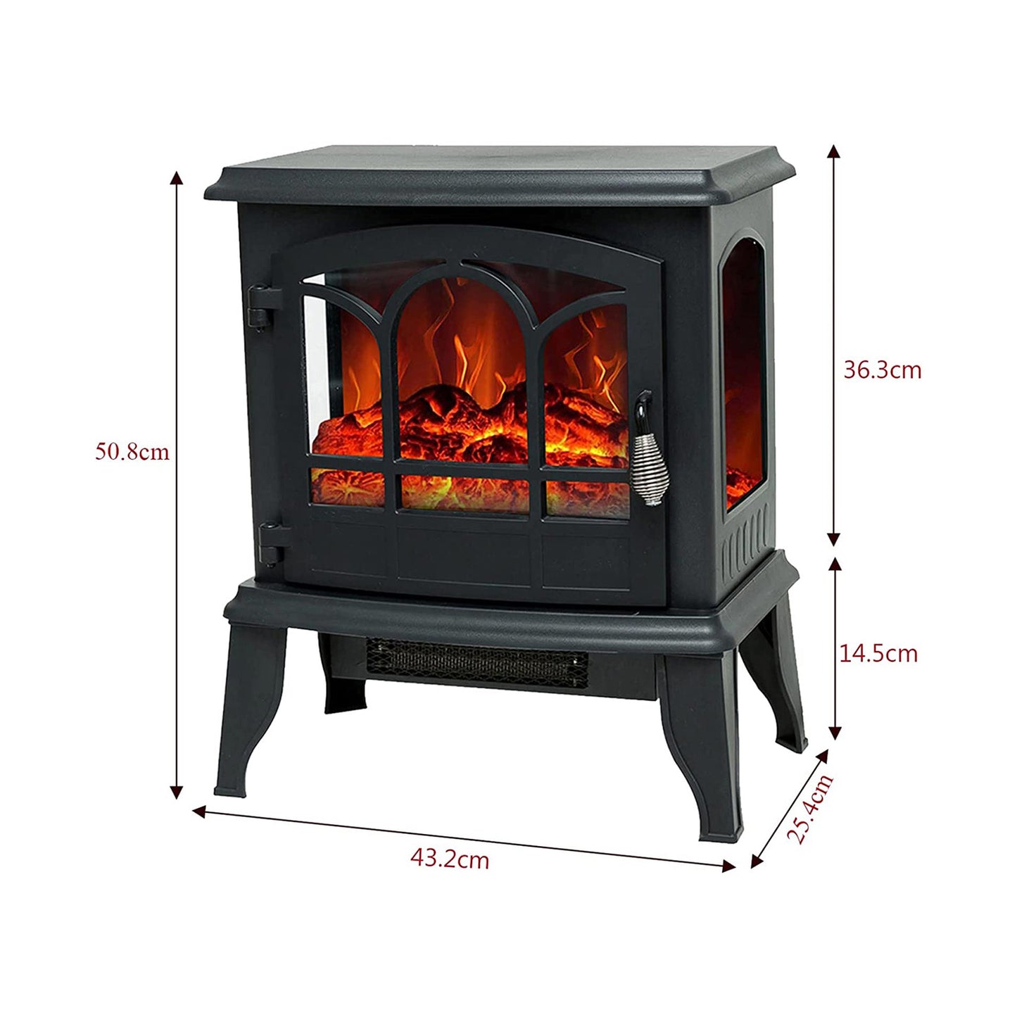 Bartolini FirePlace 1800w 2 Settings Heat Black