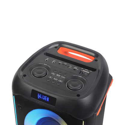 WIRELESS BLUETOOTH SPEAKER 6.5''*2 60W LED LIGHTS PARTY SPK