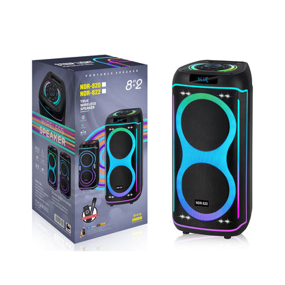 NDR Dual 8inch Portable Bluetooth Speaker with Wireless Mic