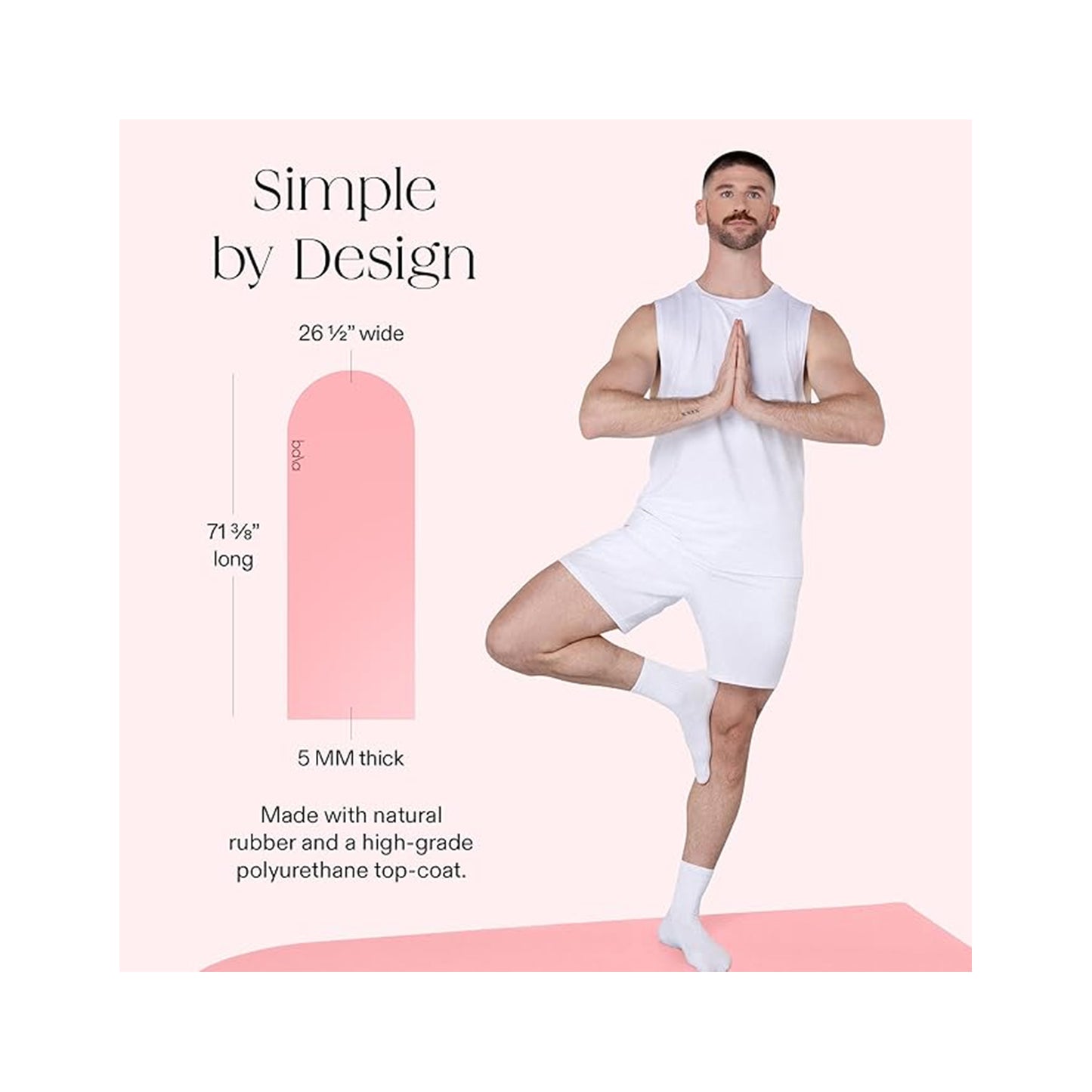 Bala - The Play Yoga Mat - 5mm -  Blush