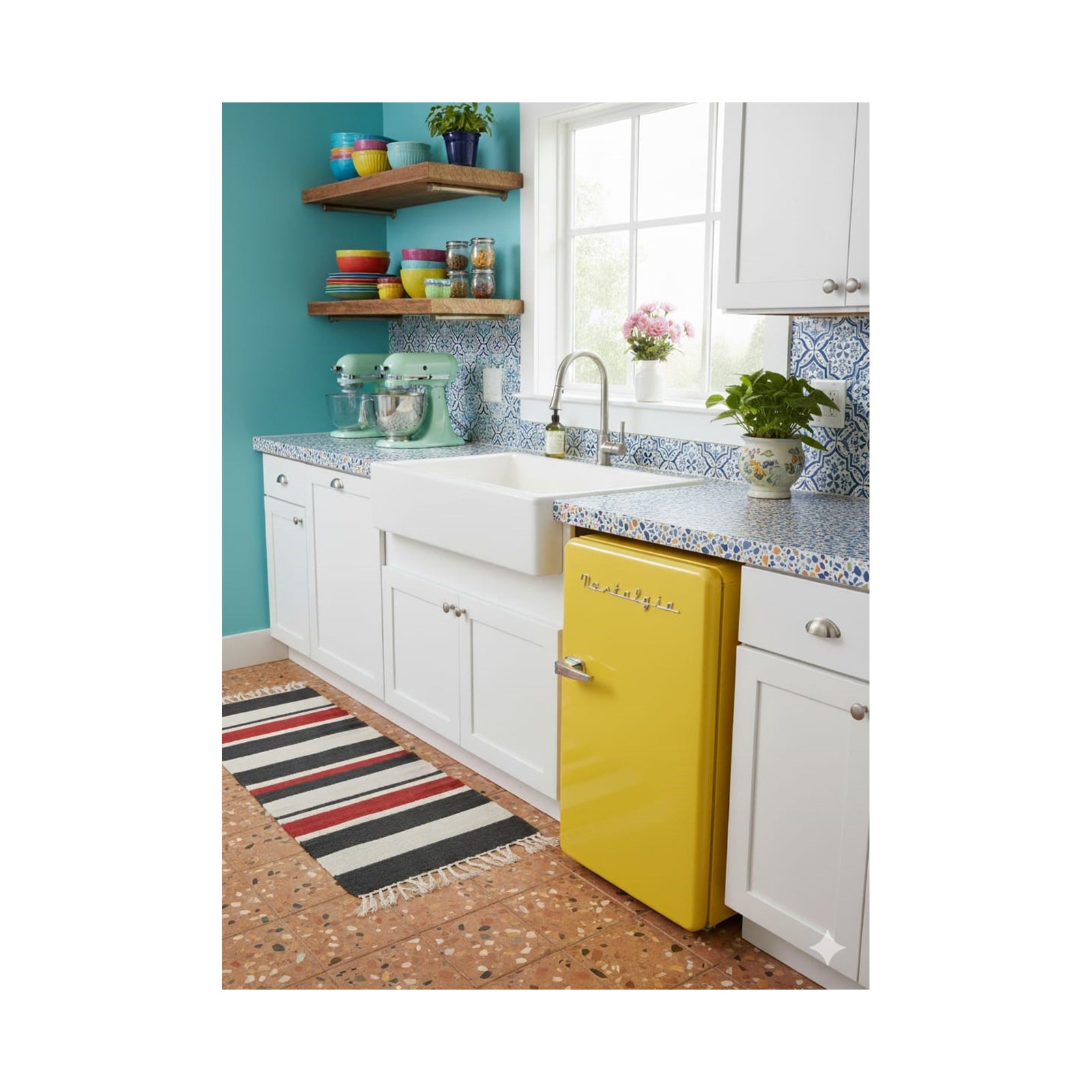 Nostalgia 5CFT Retro Refrigerator 1 Door 90 Litres Yellow