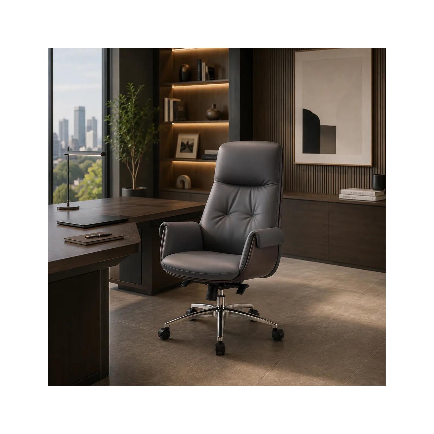 Okla Grey Office Chair, Ergonomic , A Sleek Modern Design CHN