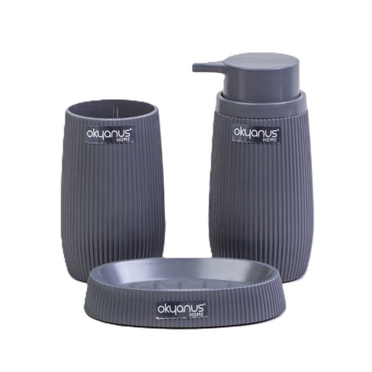 Stripe Round Bathroom Set (3 Pcs)