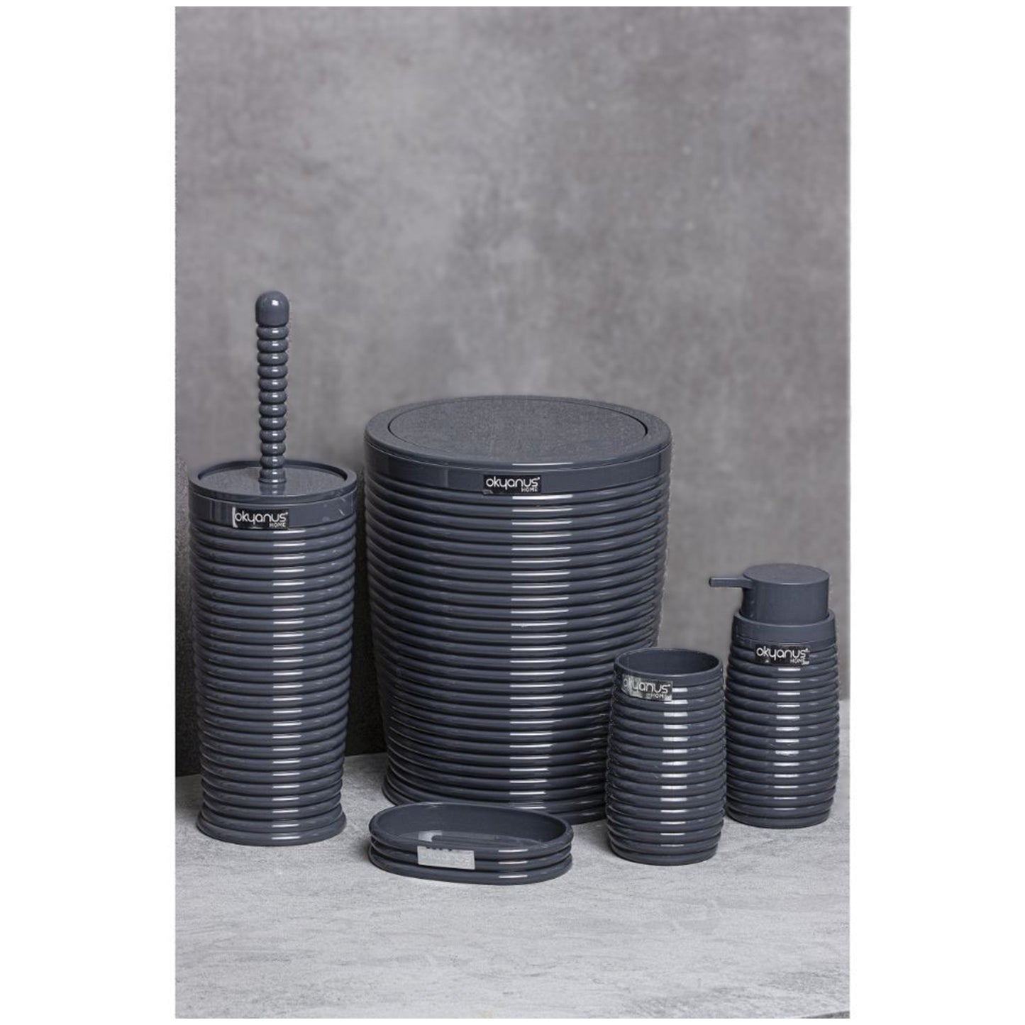 Elegance Bathroom Set (5 pcs) -Rose / Black