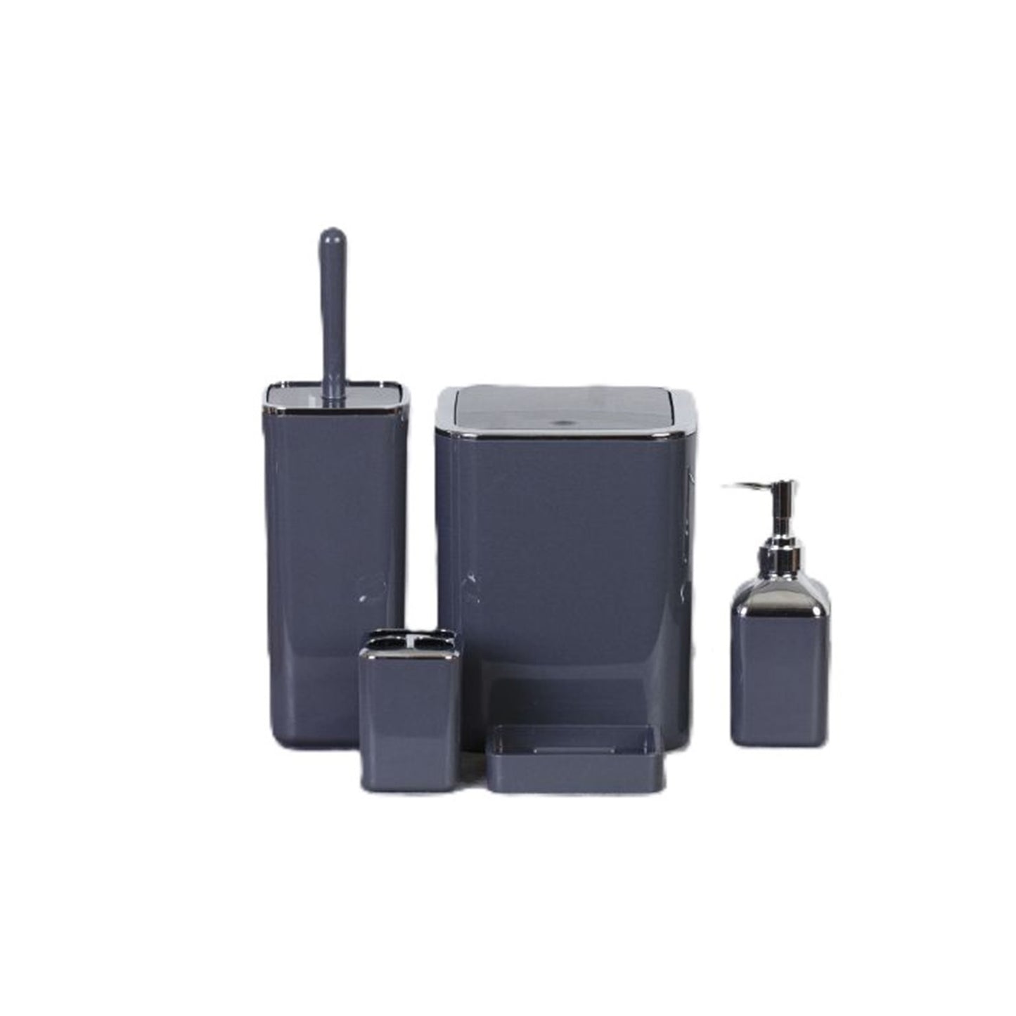 Square Bathroom Set (5 pcs) / Crome