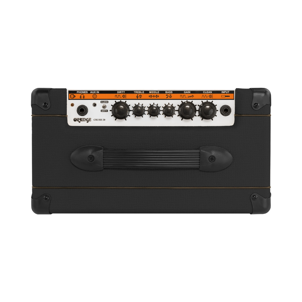 Orange Crush 20 – 20W Twin-Channel Guitar Combo Amp with CabSim and Aux Input, Black ORANGE