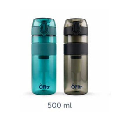 ÔFltr Water Filter Bottle NSF-Certified, BPA-Free Black and Green(500 ml) ÔFltr
