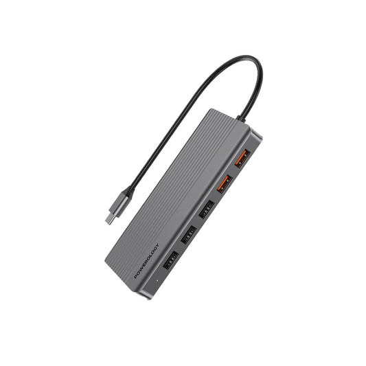 Powerology 12in1 USB-C Hub HDMI Type-C 100W PD Ethernet POWEROLOGY