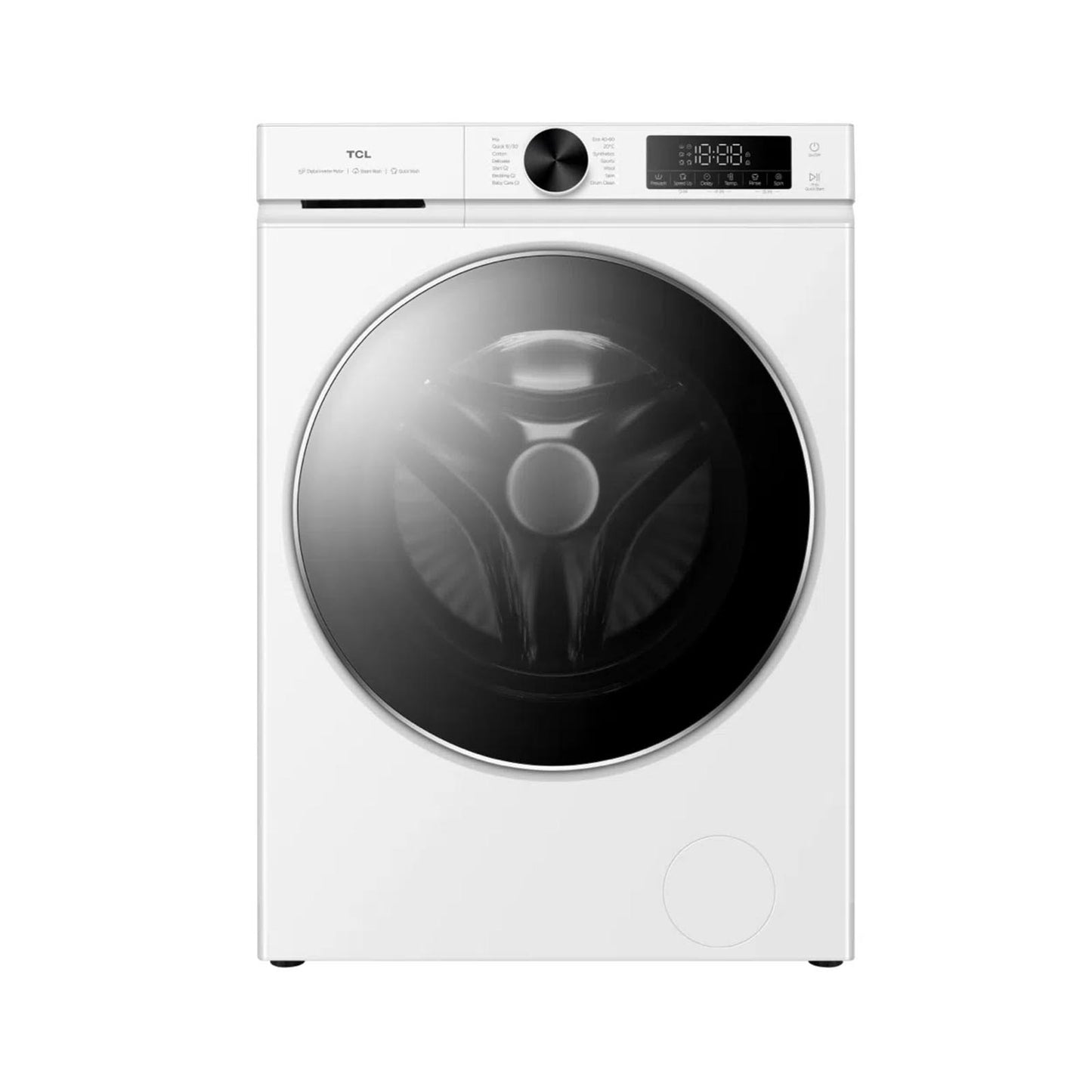 TCL Washer Front Load 9 KG 1400 RPM BLDC Motor White