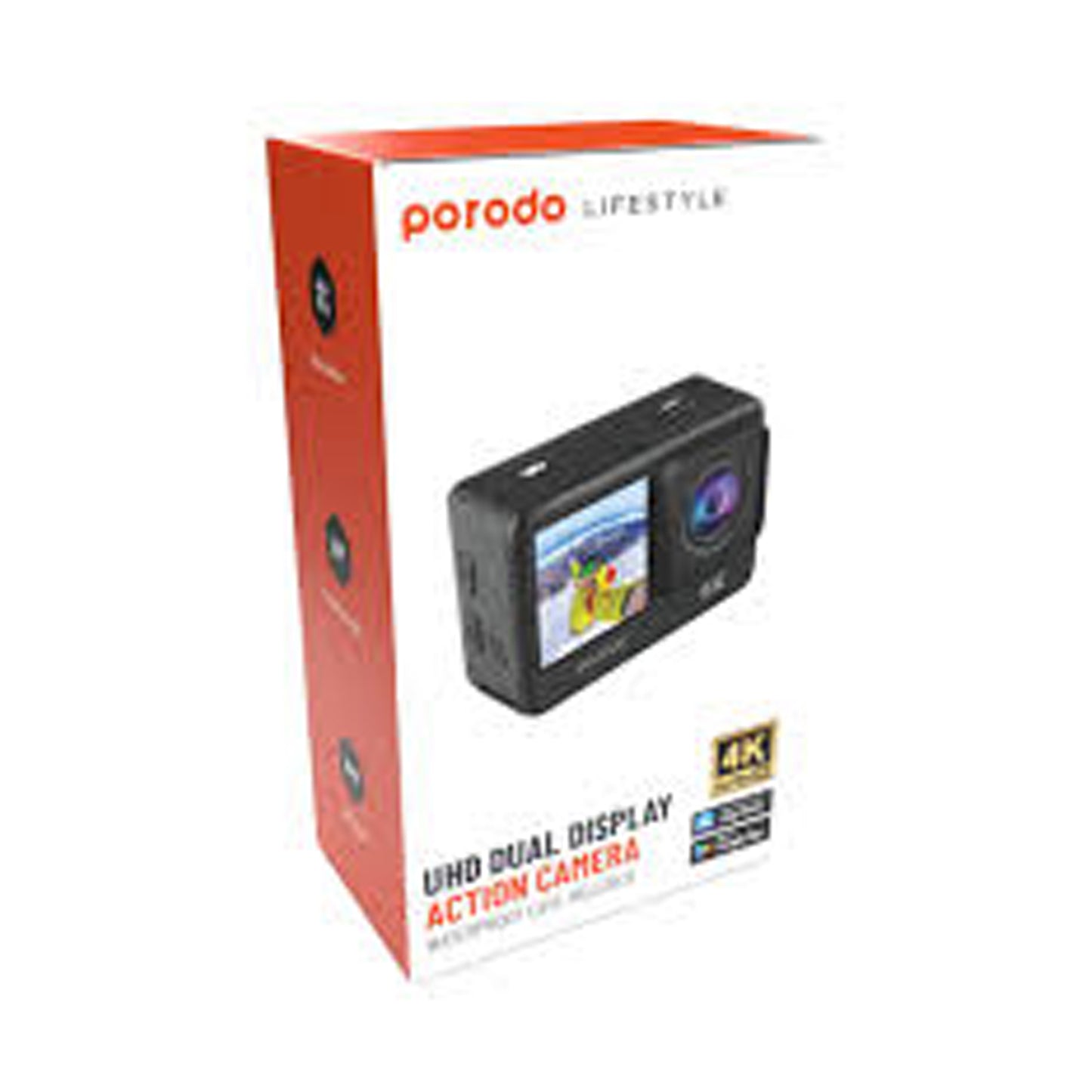 PORODO LIFESTYLE WATER-PROOF 4K ACTION CAMERA 900mAh - BLACK