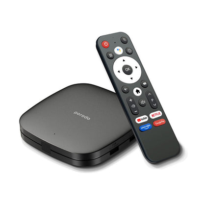 PORODO Android TV Box 1080P 8GB ROM Support 4K - Black