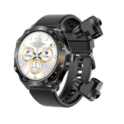 Porodo Hype Smart Watch with Earbuds and Black Leather Band PORODO