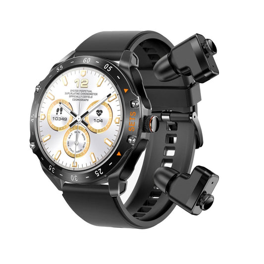 Porodo Hype Smart Watch with Earbuds and Black Leather Band PORODO