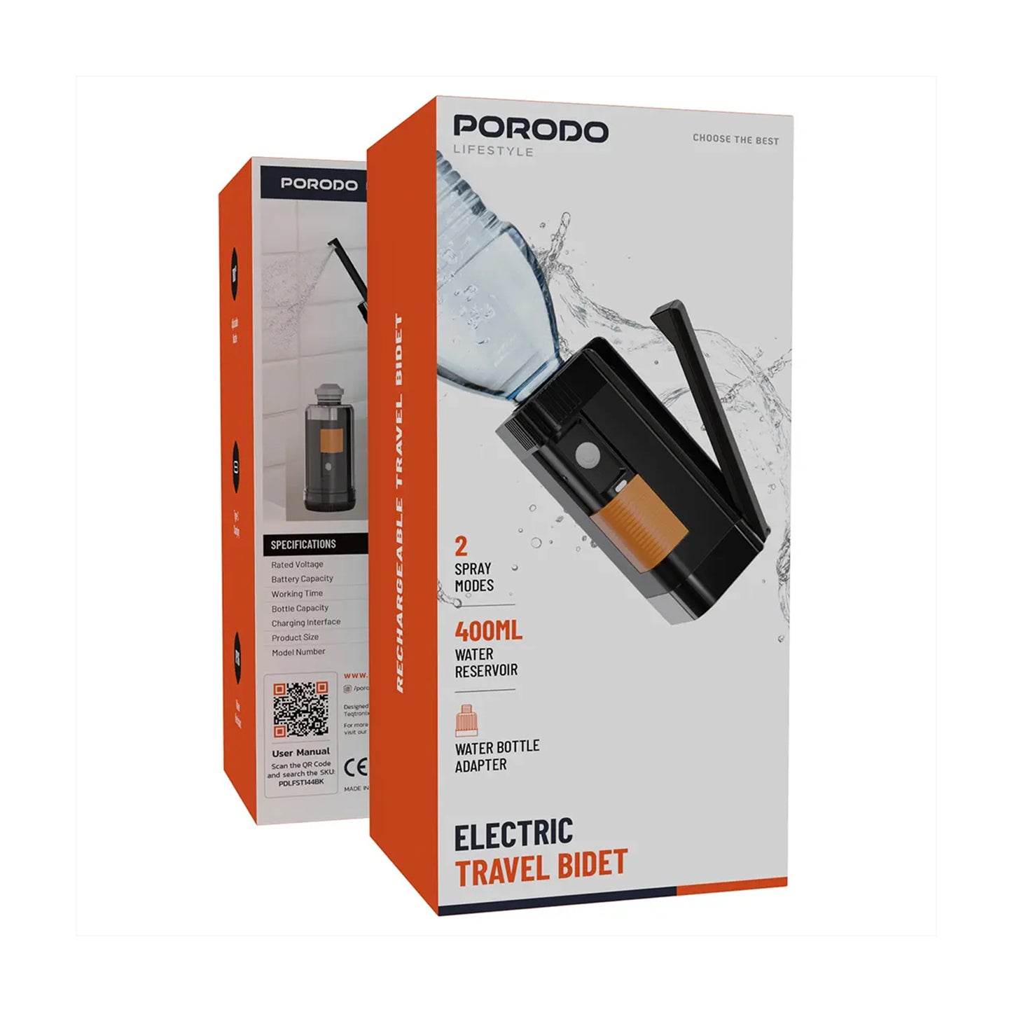 Porodo  Electric Travel Bidet - Black