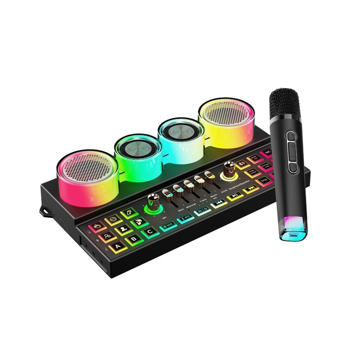 Porodo Soundtec C21 Audio Mixer with Wireless Microphone