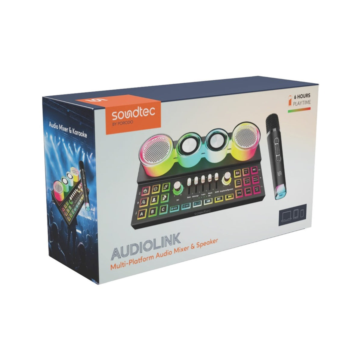 Porodo Soundtec C21 Audio Mixer with Wireless Microphone