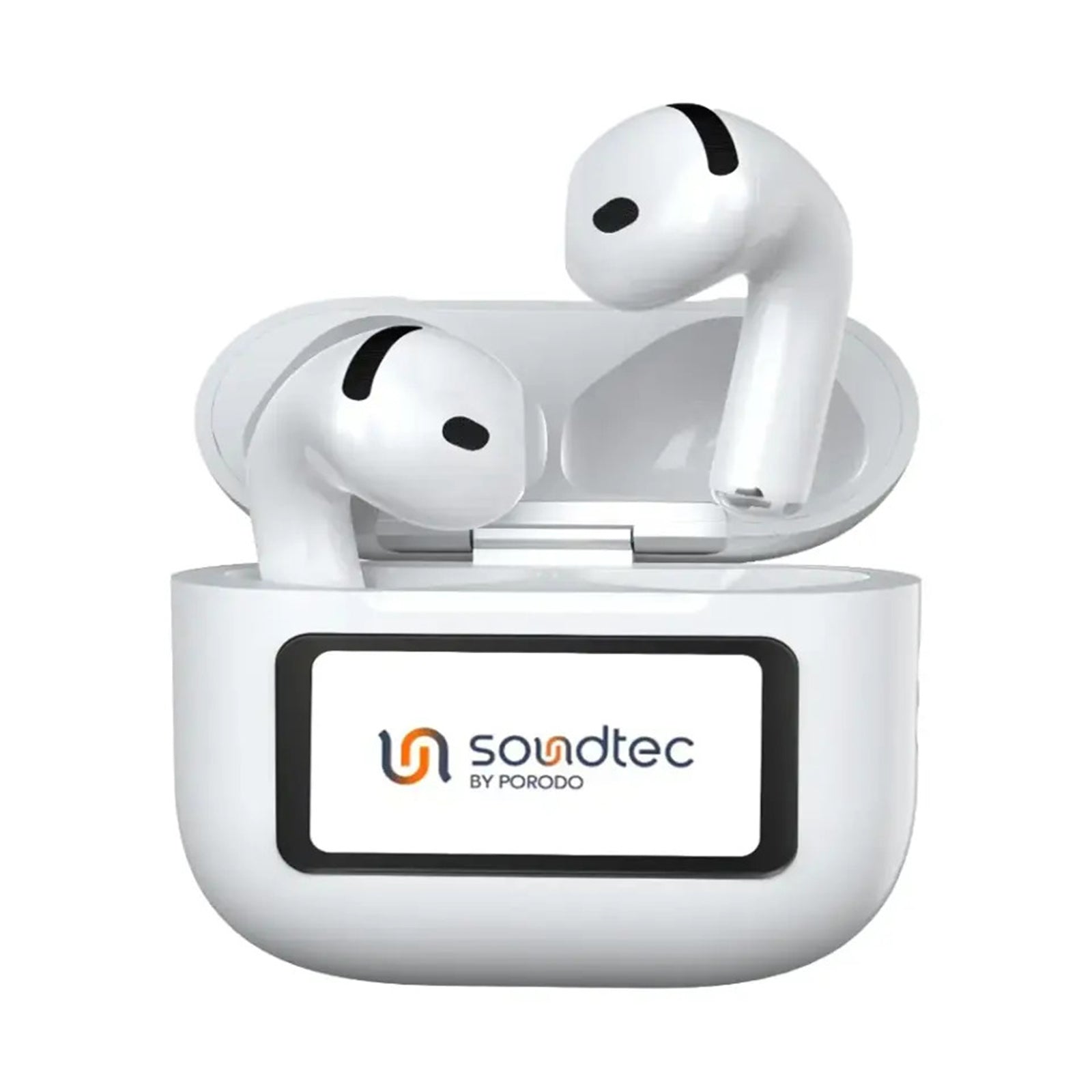 PORODO Soundtec ANC+ENC Earphone with Touch Screen - White