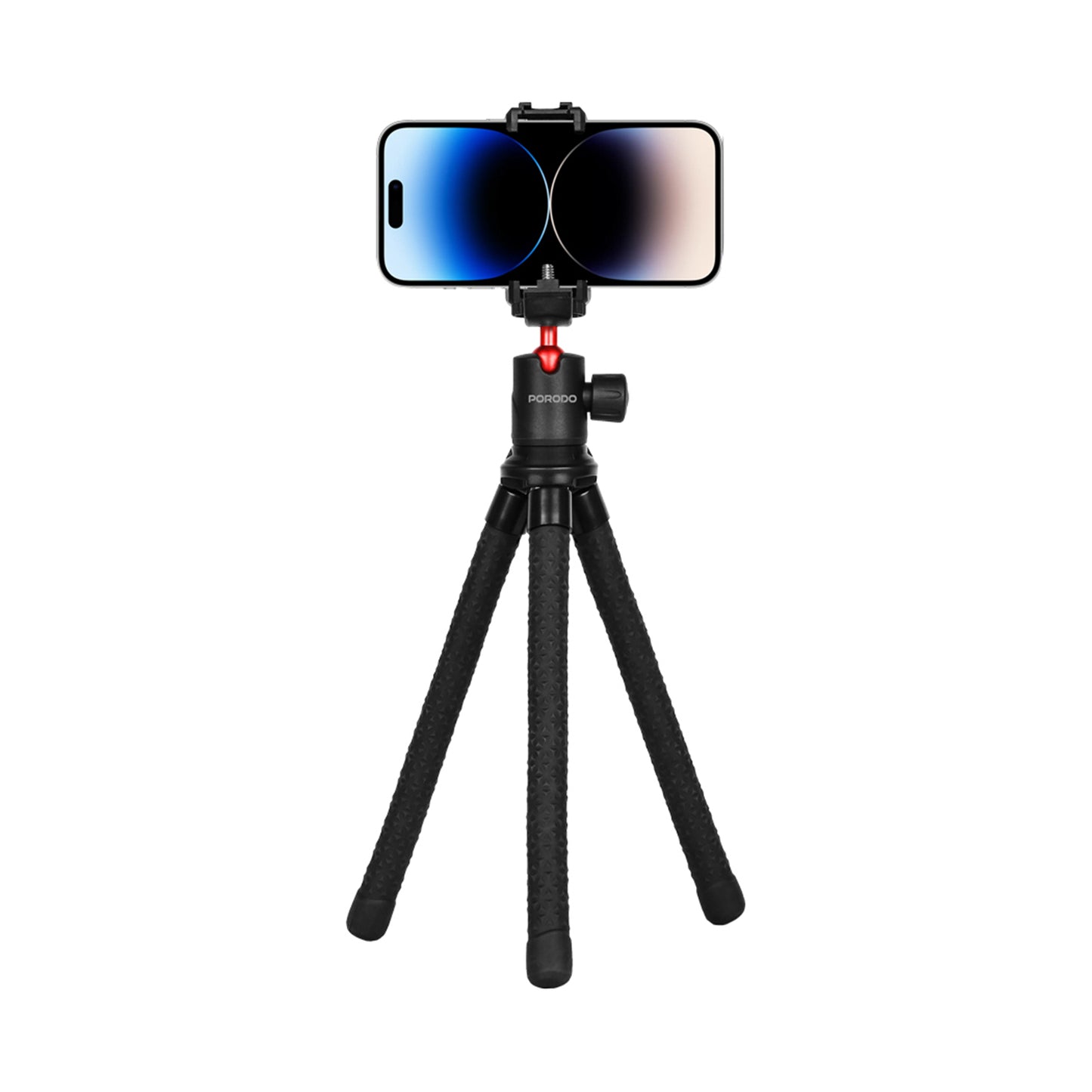 Porodo Flexible Foldable Extendable Tripod with Phone Holder