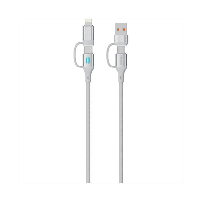 Porodo 4-In-1 High-Speed Charging Cable - Silver
