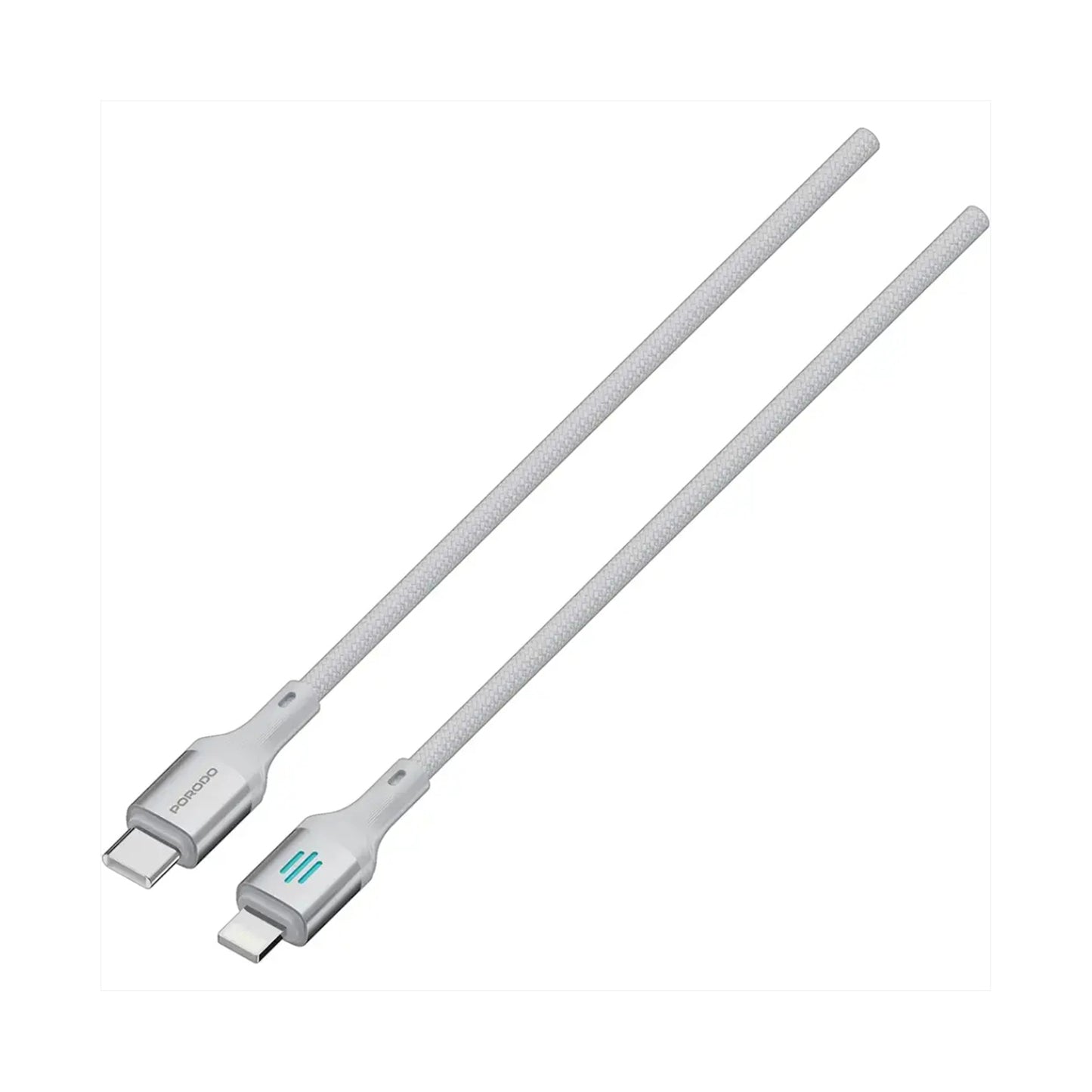 Porodo USB-A To Lightning Charging & Data Cable - Silver