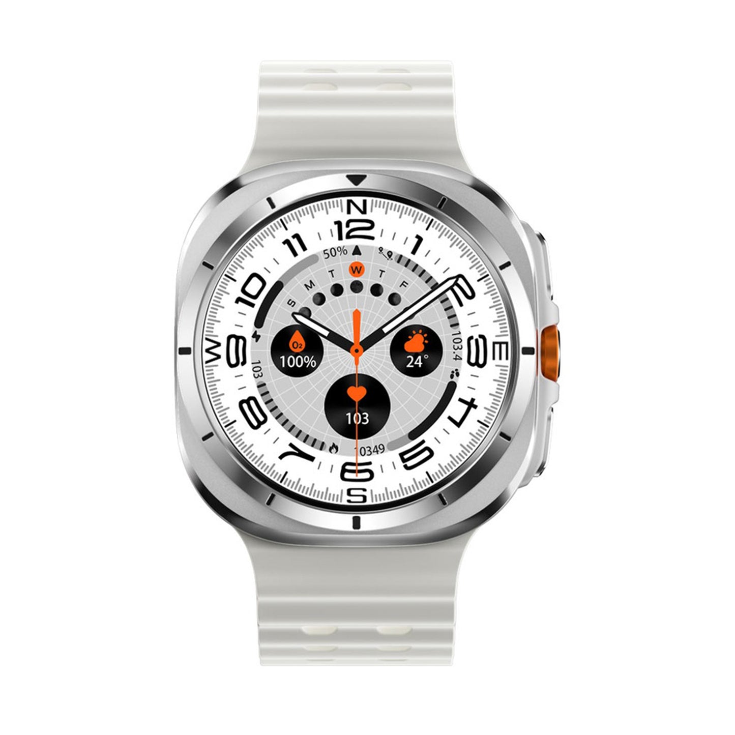 PORODO Voyager Amoled 1.43" SmartWatch - Silver Dial White