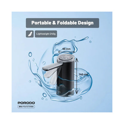 Porodo  Foldable Electric Water Pump - Black